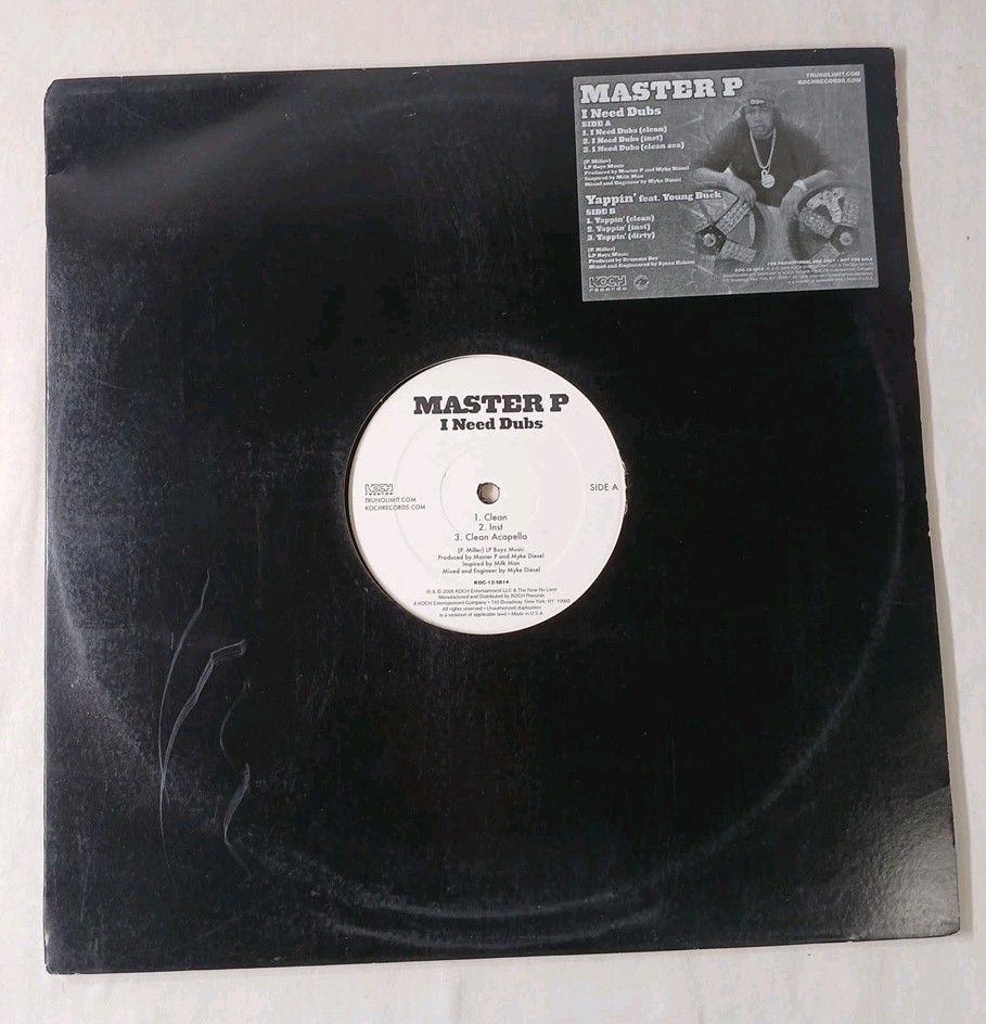Master P I Need Dubs 12″ Vinyl Record Single 2005 KOCH Records