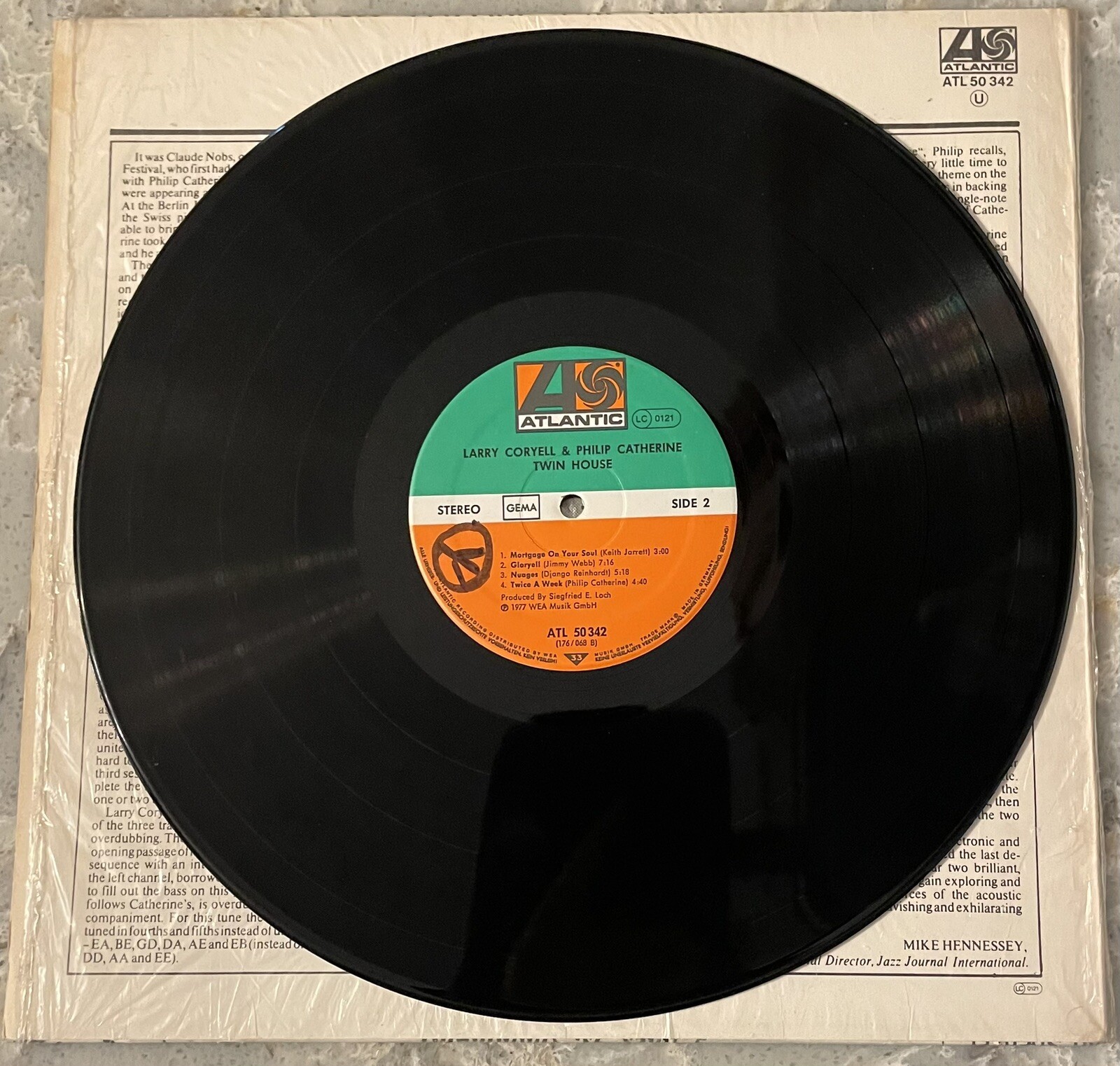 Larry Coryell & Philip Catherine: Twin-House~Atlantic ATL 50 342 LP 1977 Import