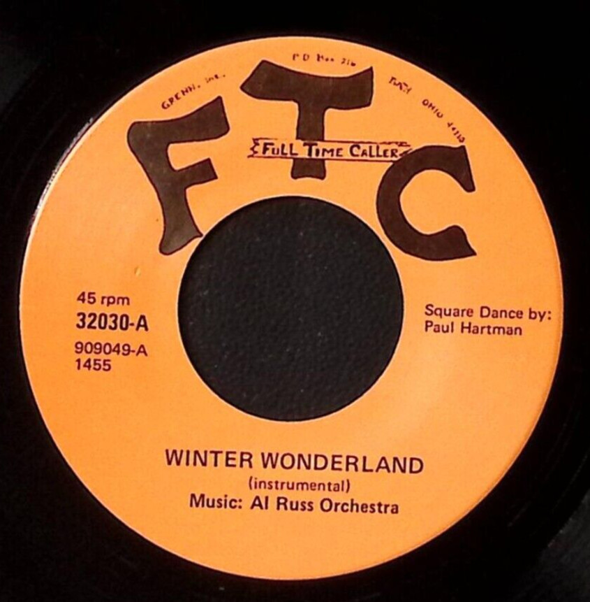AL RUSS ORCHESTRA PAUL HARTMAN WINTER WONDERLAND/INSTRUMENTAL VINYL 45 50-149