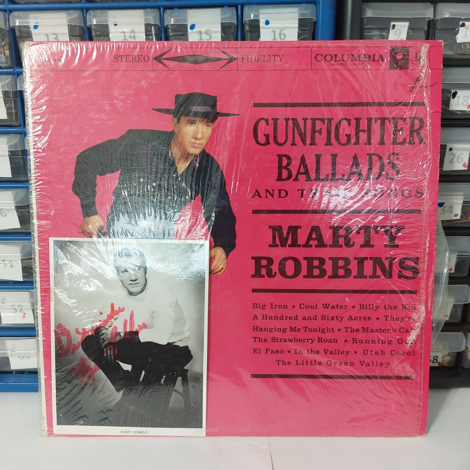 Marty Robbins Gunfighter Ballads Trail Songs Vinyl LP Columbia With Signed Photo