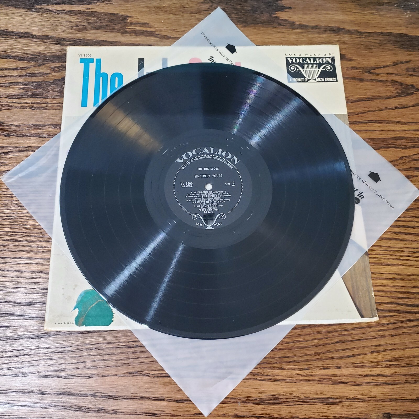 THE INK SPOTS –  Sincerely Yours – Vinyl LP Vocalion VL 3606, vintage, used