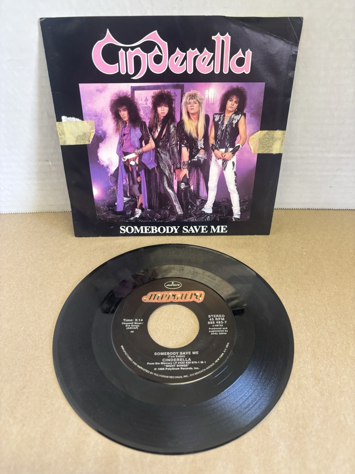 1987 CINDERELLA ” SOMEBODY SAVE ME 45 RPM