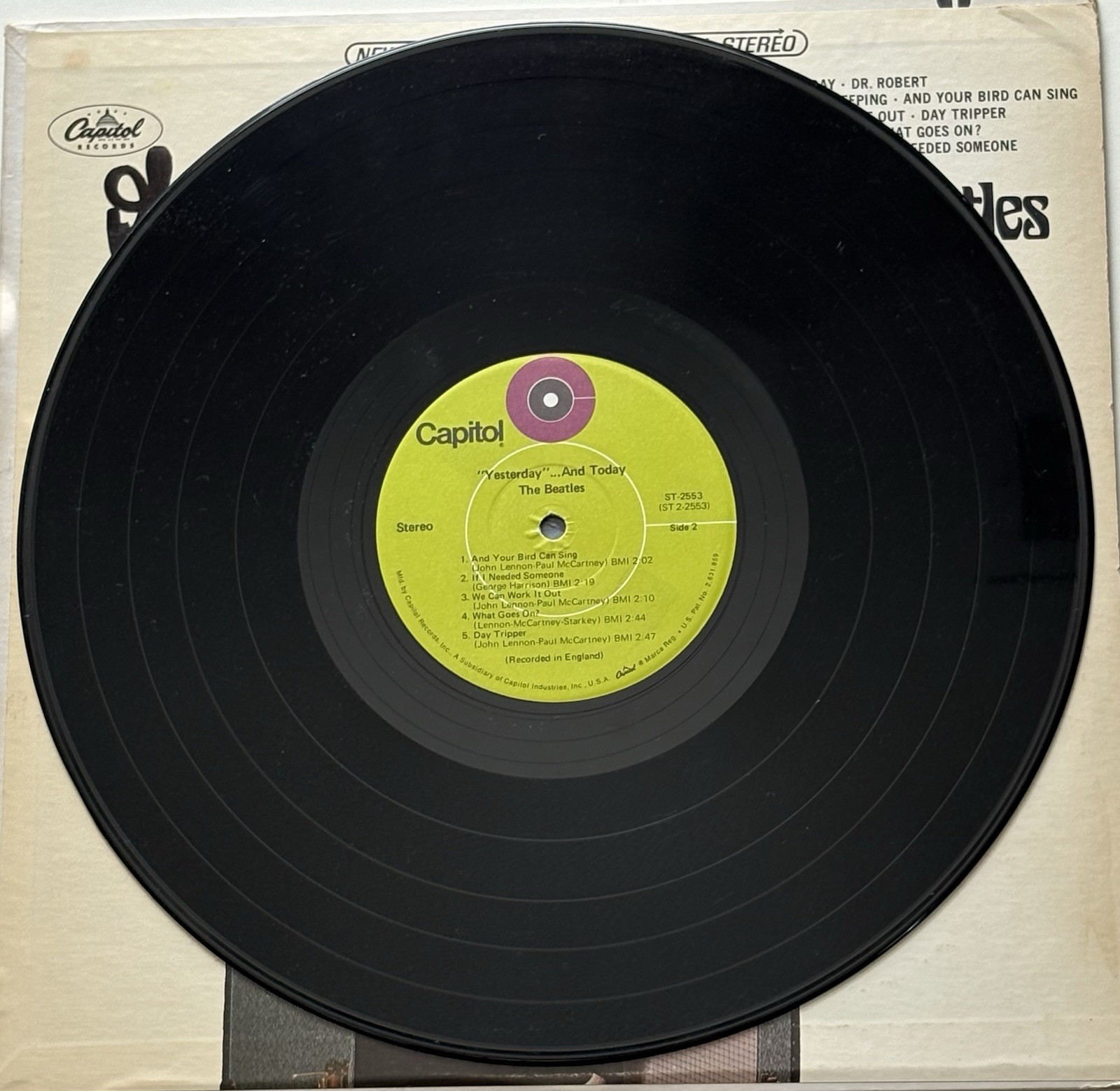 The Beatles Yesterday and Today Vinyl LP Record, T-2553