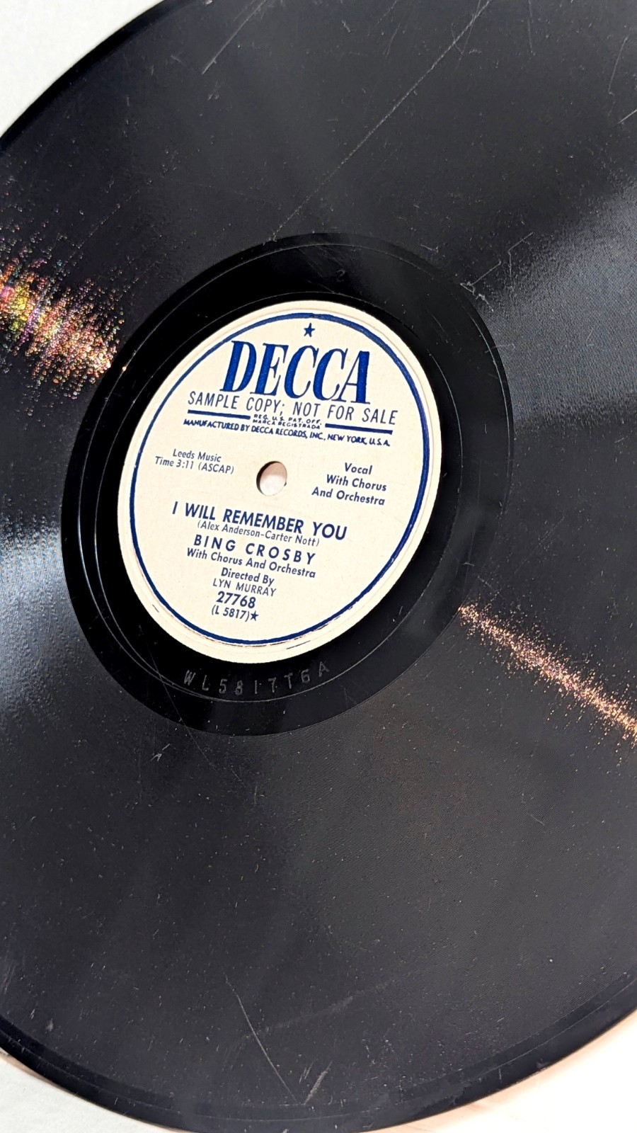 Lot Of 9 — 78 RPM SAMPLE COPY RARE 1940-1950 DECCA – LONDON