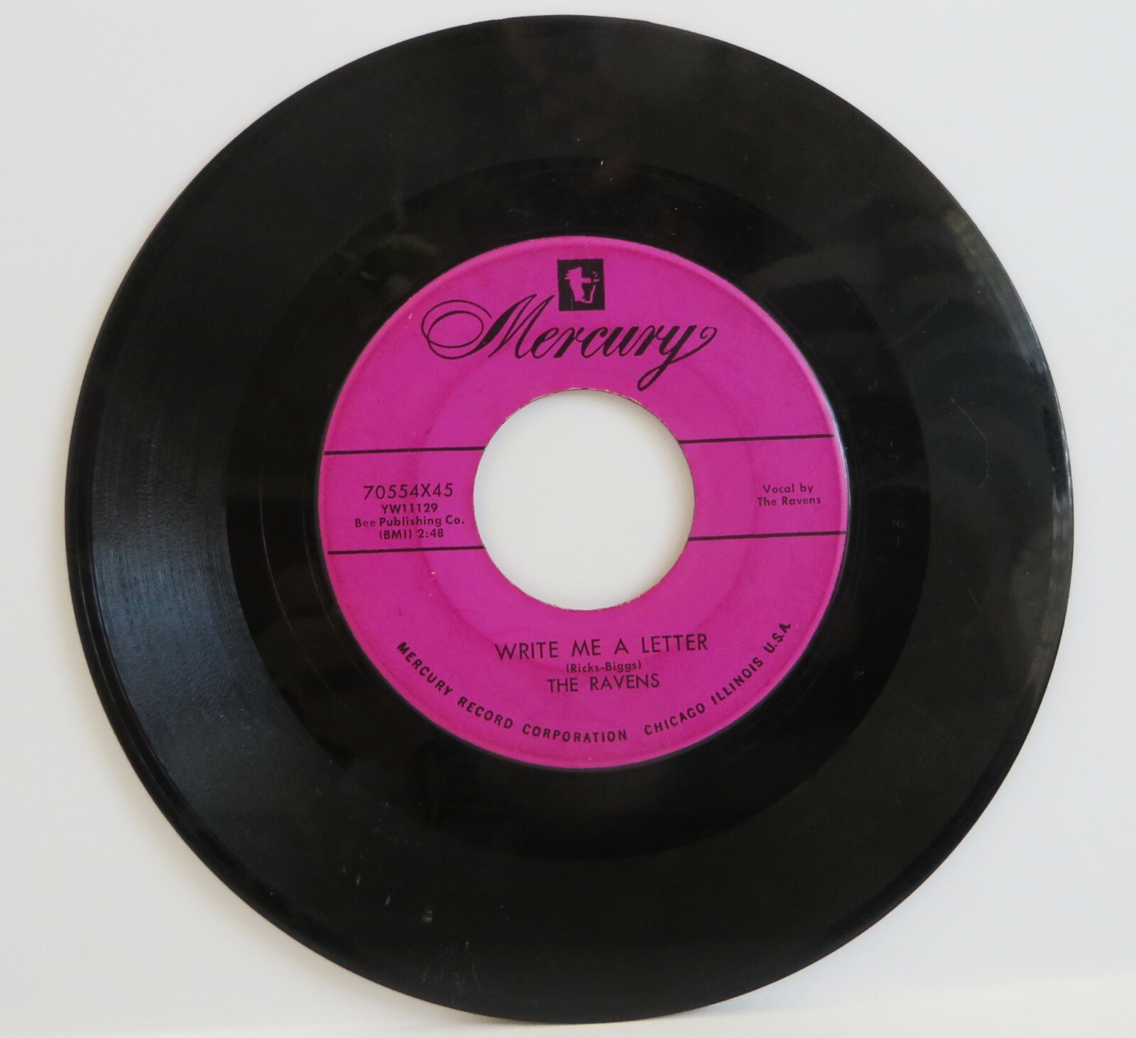 THE RAVENS – OLD MAN RIVER / WRITE ME A LETTER – MERCURY 70554 – DOO WOP – VG+