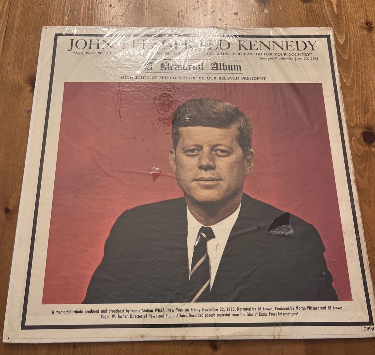 John F Kennedy Memorial Album LP JFK Speeches 1963 Vintage Shrink Record 2099