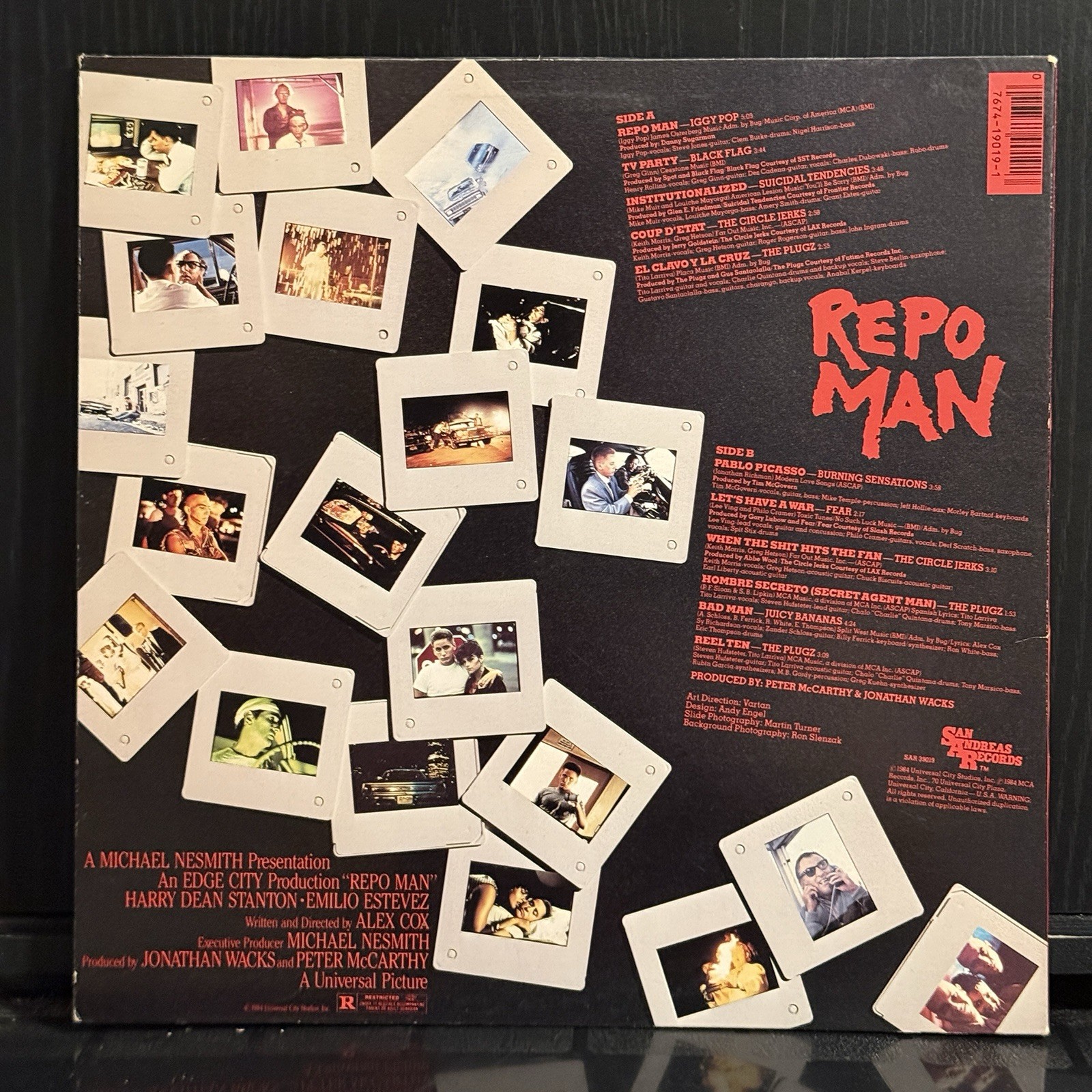 REPO MAN Soundtrack 1984 San Andreas 1st Press SAR39019 Iggy Pop Punk Film EX/EX
