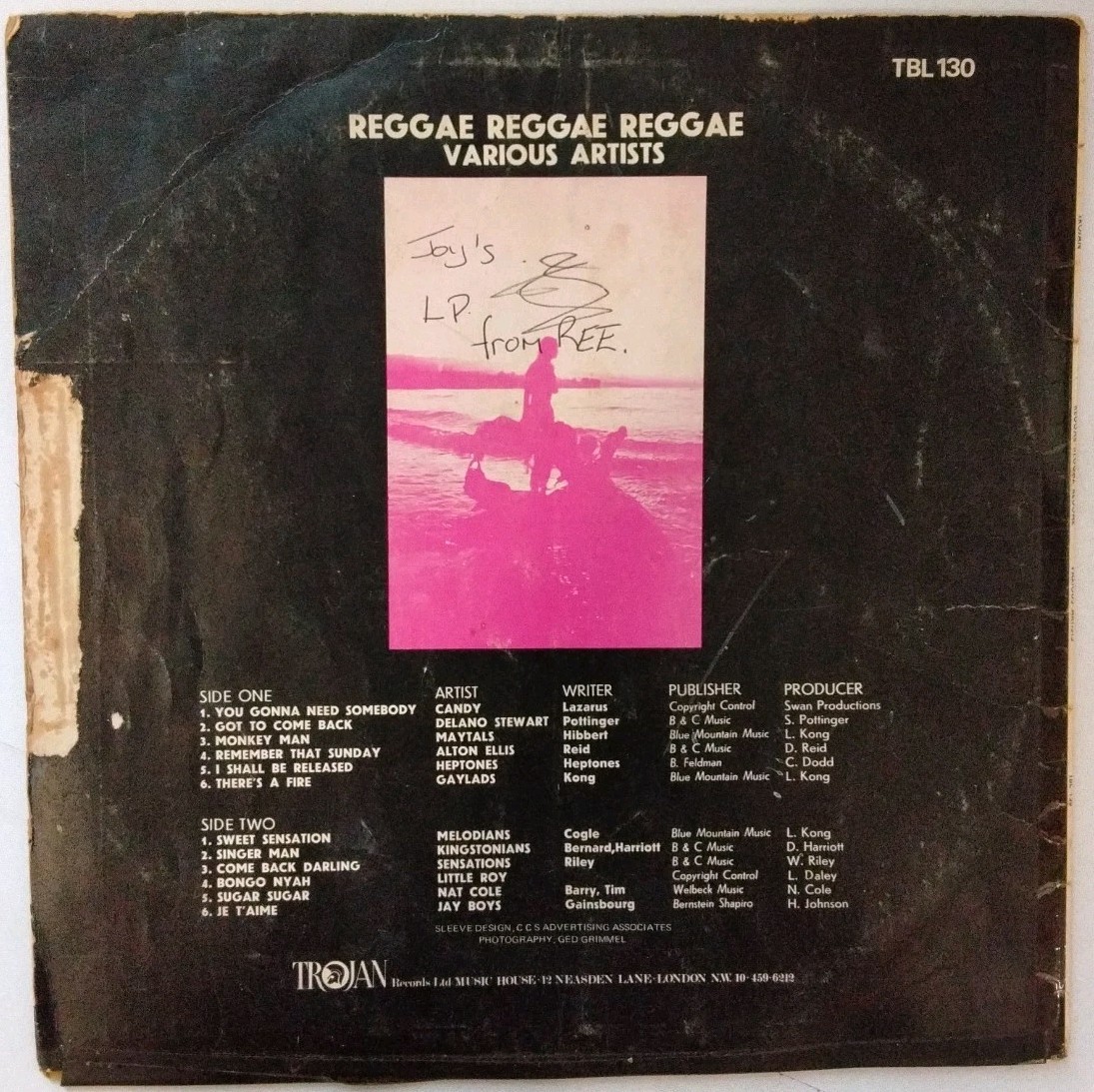 Various Artists – Reggae Reggae Reggae – 1970 – 12″ Vinyl LP – TBL130