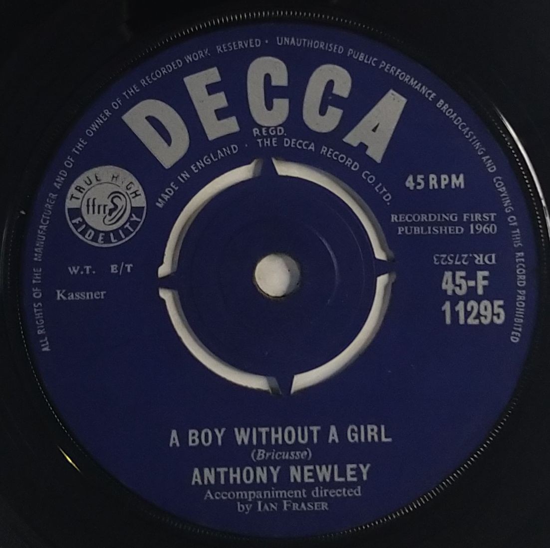 Anthony Newley Strawberry Fair 7″ Single (1960) Decca 45-F 11295