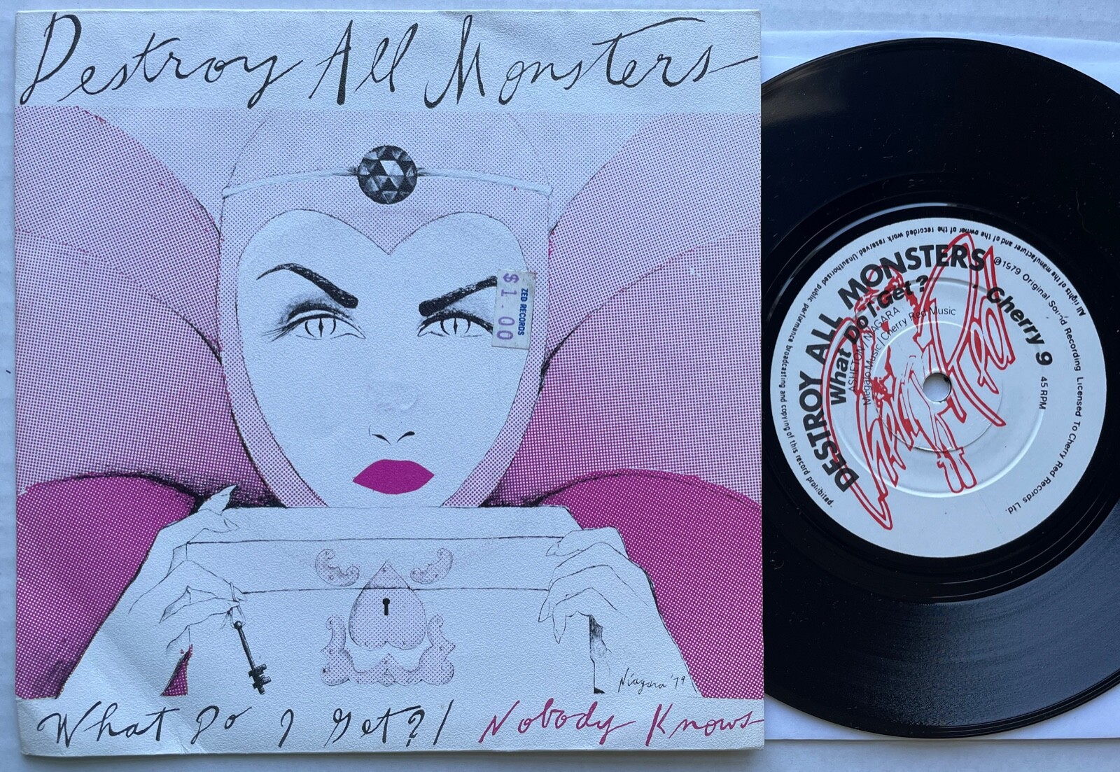 DESTROY ALL MONSTERS What Do I Get? 1979 UK Cherry Red 7″ PUNK 45 The STOOGES