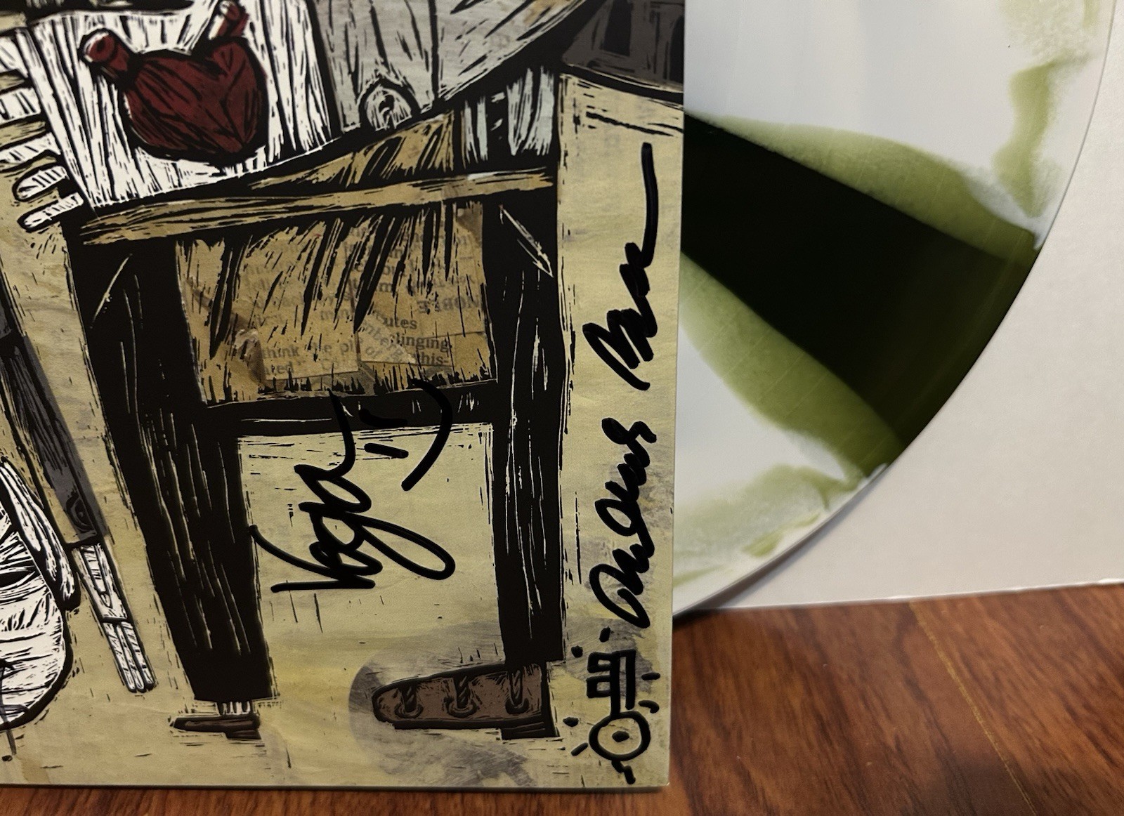 QUICKSAND SIGNED MANIC COMPRESSION LP VINYL WALTER SERGIO 4/26 ROUGH TRADE NYC