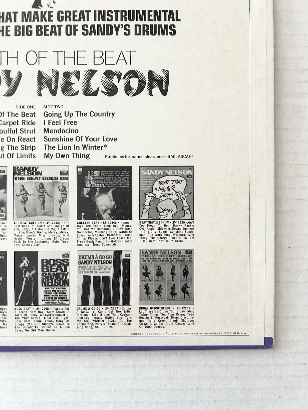 SANDY NELSON Rebirth Of The Beat Vinyl Record LP G-/F Pop Rock
