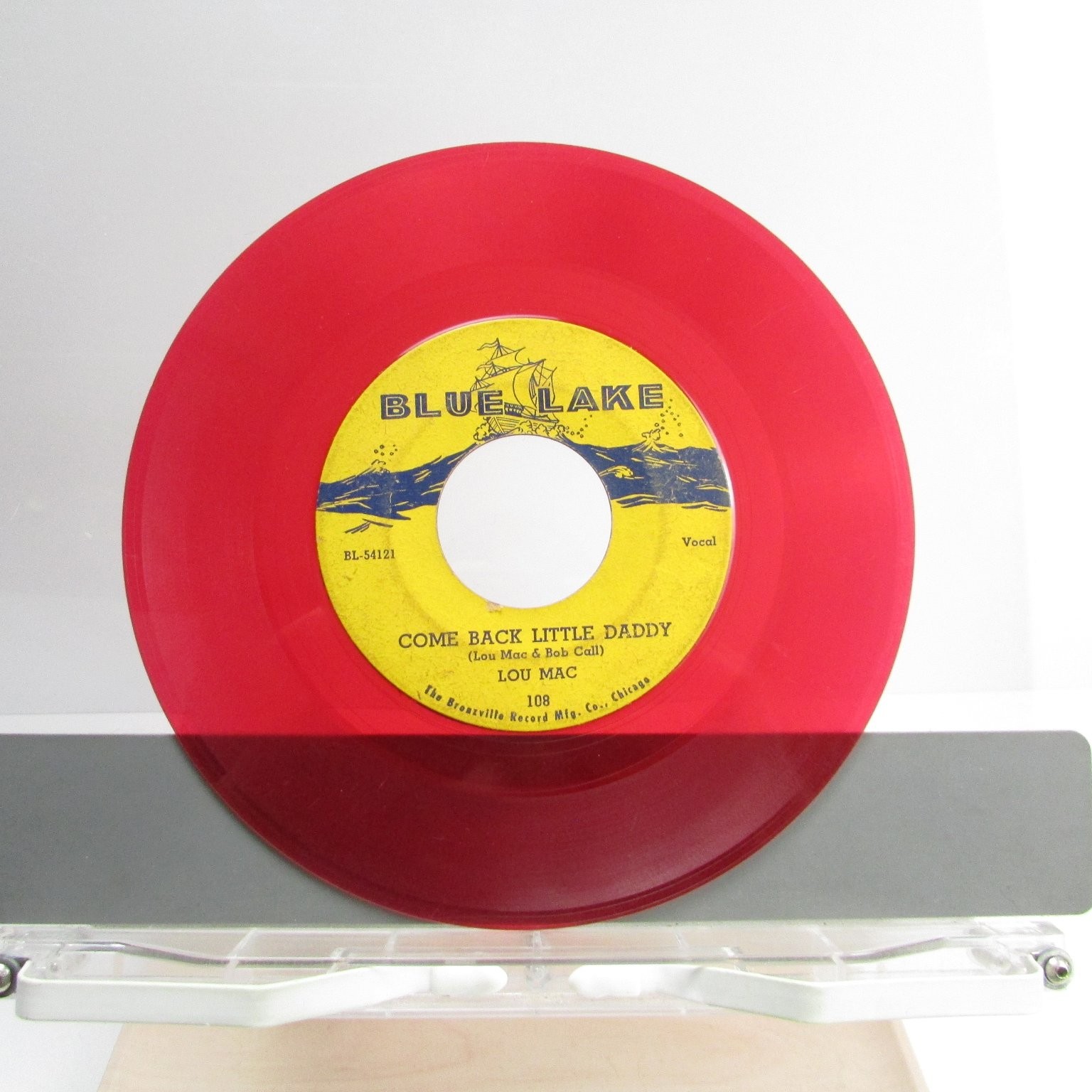 Lou Mac – Come Back Little Daddy / Hard To Get Along With 7″ Red Vinyl 1954 Blue