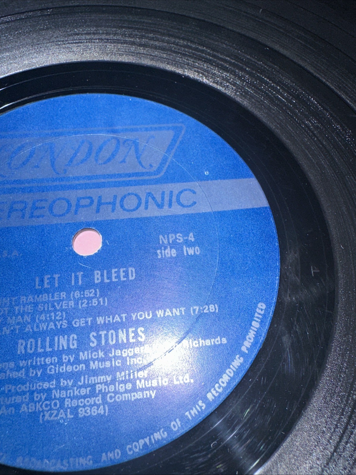 Let It Bleed by Rolling Stones Vinyl LP, (1969) London Records (NPS-4) Pink