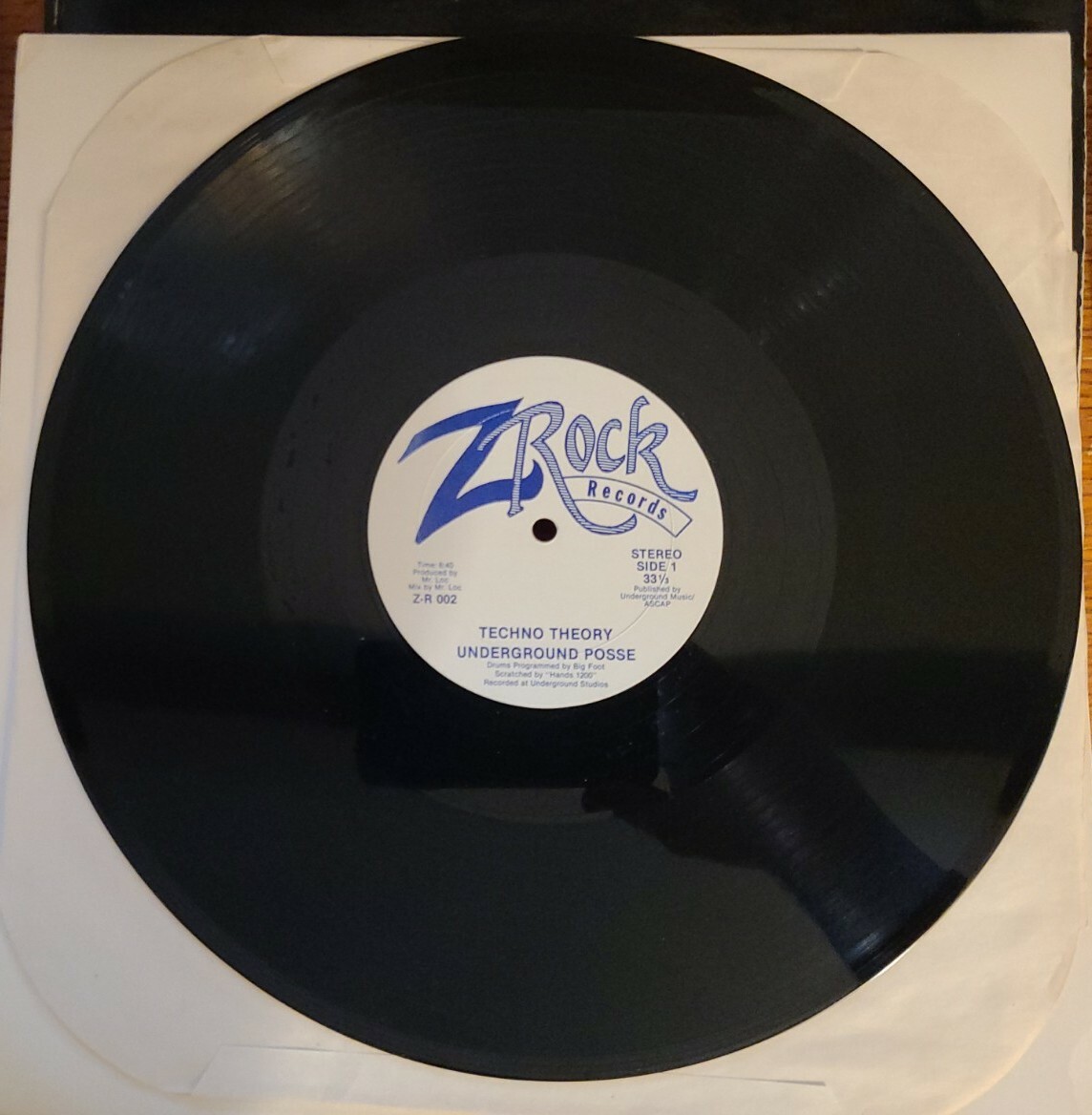 UNDERGROUND POSSE TECHNO THEORY 12″ RAP OLDSCHOOL PRIVATE PRESS Z ROCK EX/EX HTF