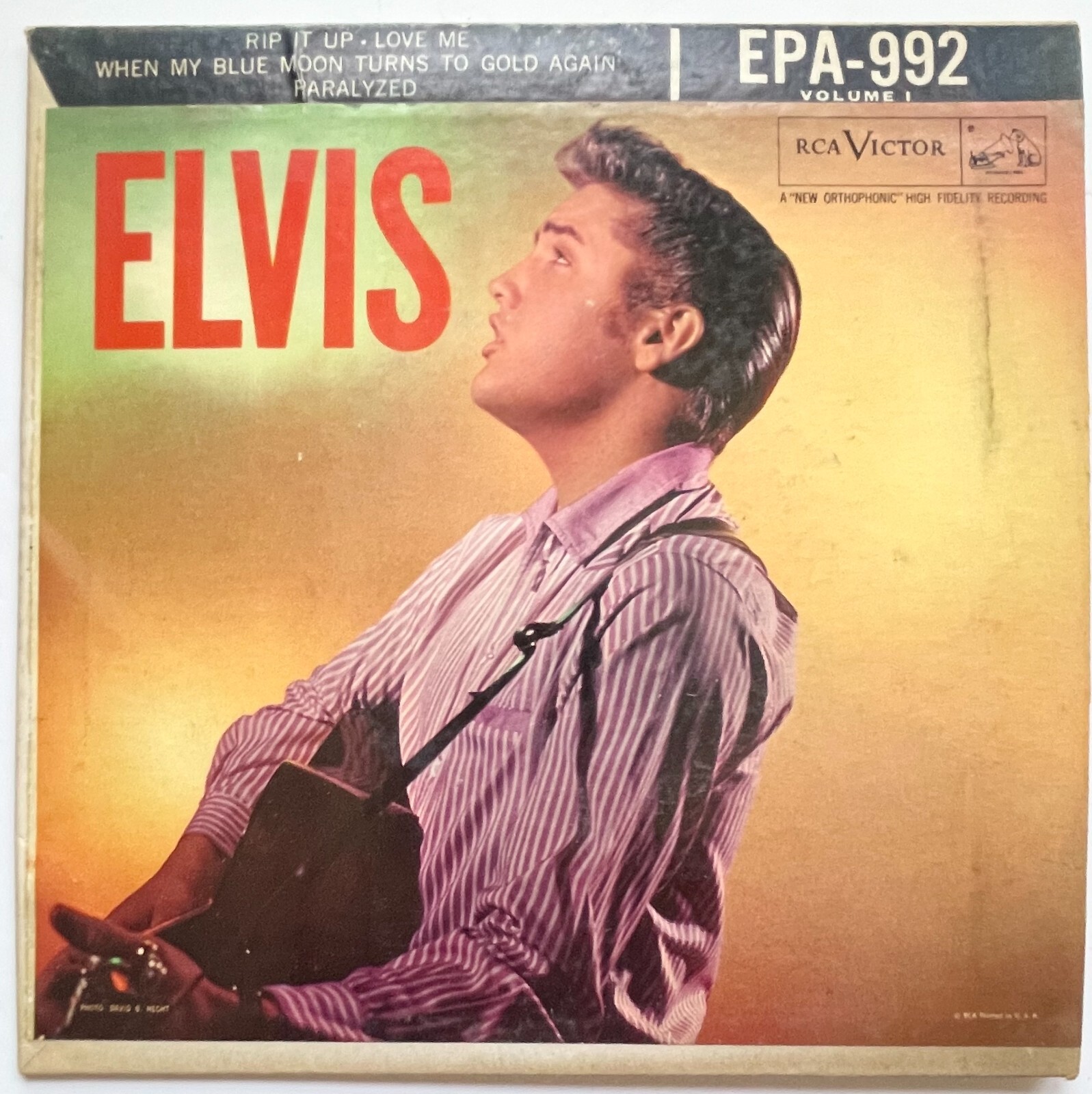 VINTAGE 1956 ELVIS PRESLEY VOLUME 1 RCA 992 HI-FI EP IN ORIGINAL CARDBOARD COVER
