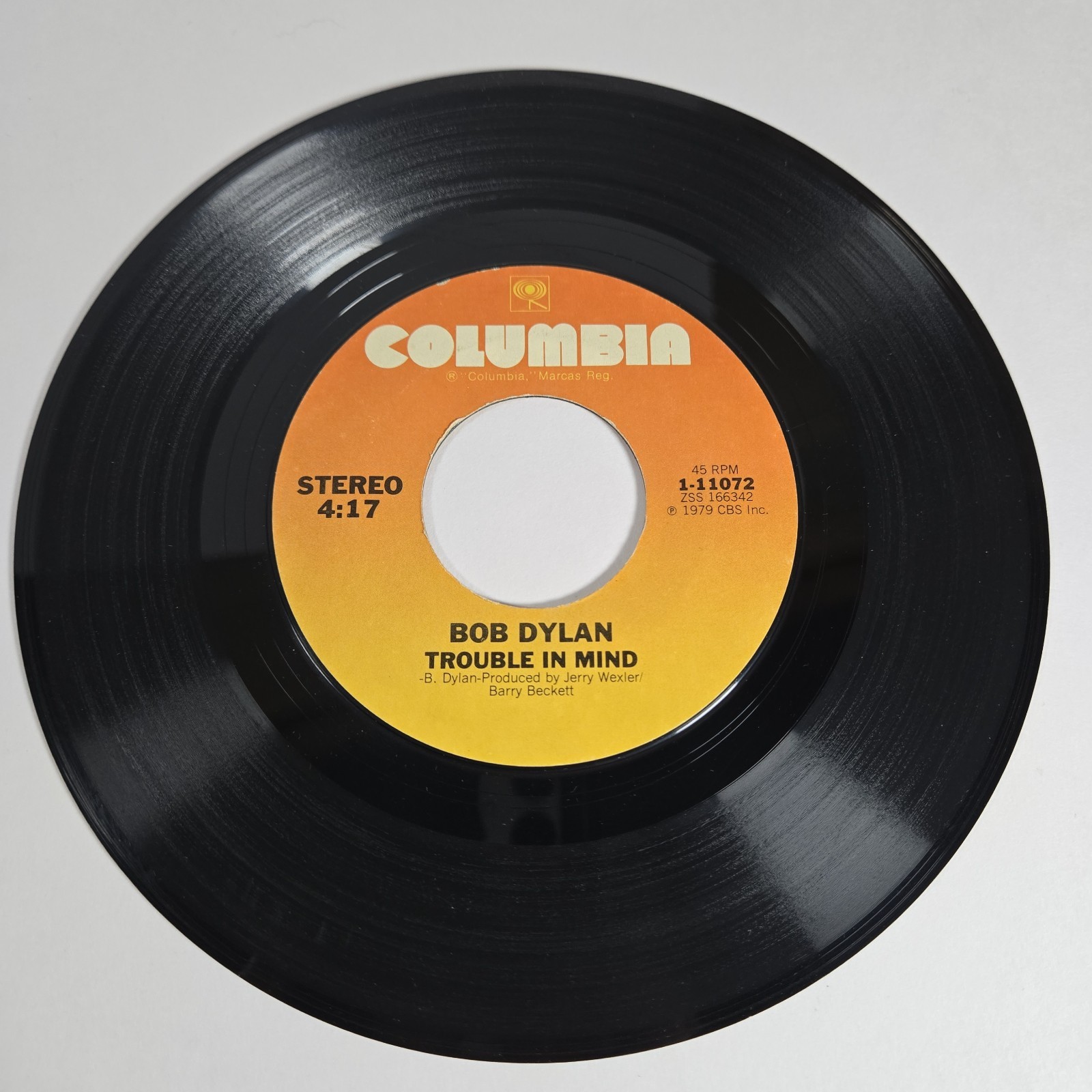 Bob Dylan “Trouble In Mind” 45 Vg+ Tested Jukebox