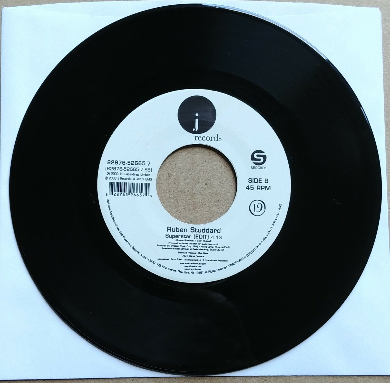 RUBEN STUDDARD Flying Without Wings/Superstar 45 7″ R&B SOUL 2003 Vinyl Record