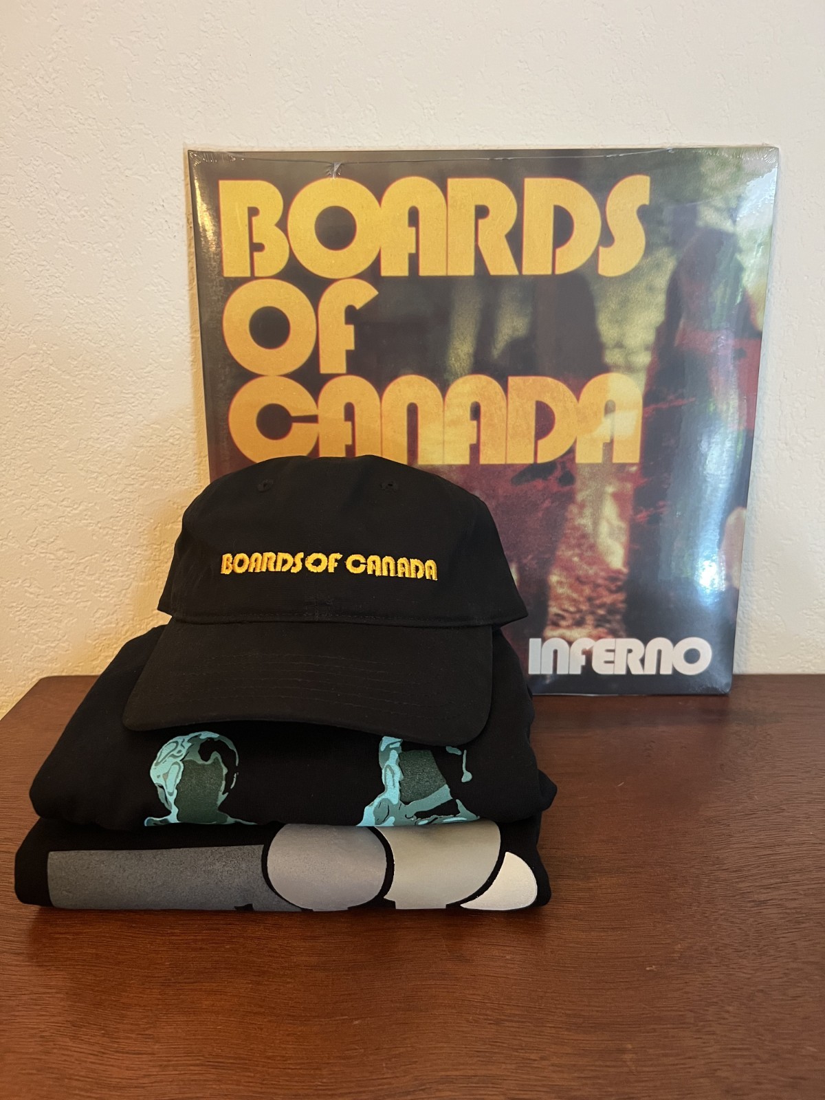 BOARDS OF CANADA ‎INFERNO NEW BLACK VINYL 2LP + 2 XL T-SHIRTS + CAP BUNDLE