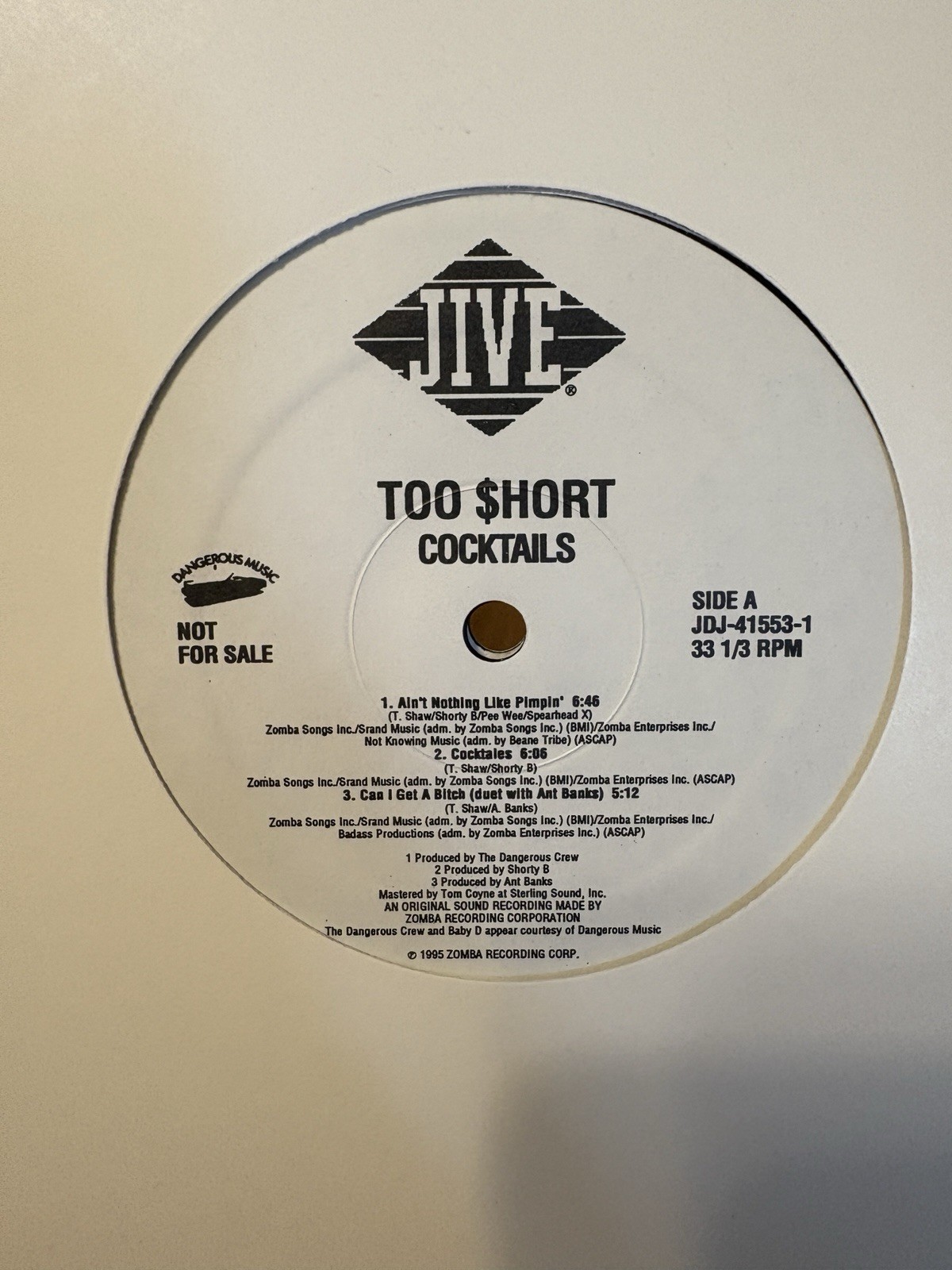 TOO SHORT – Cocktails 2x Vinyl LP Rare Hip Hop Rap 1995 OG Promo