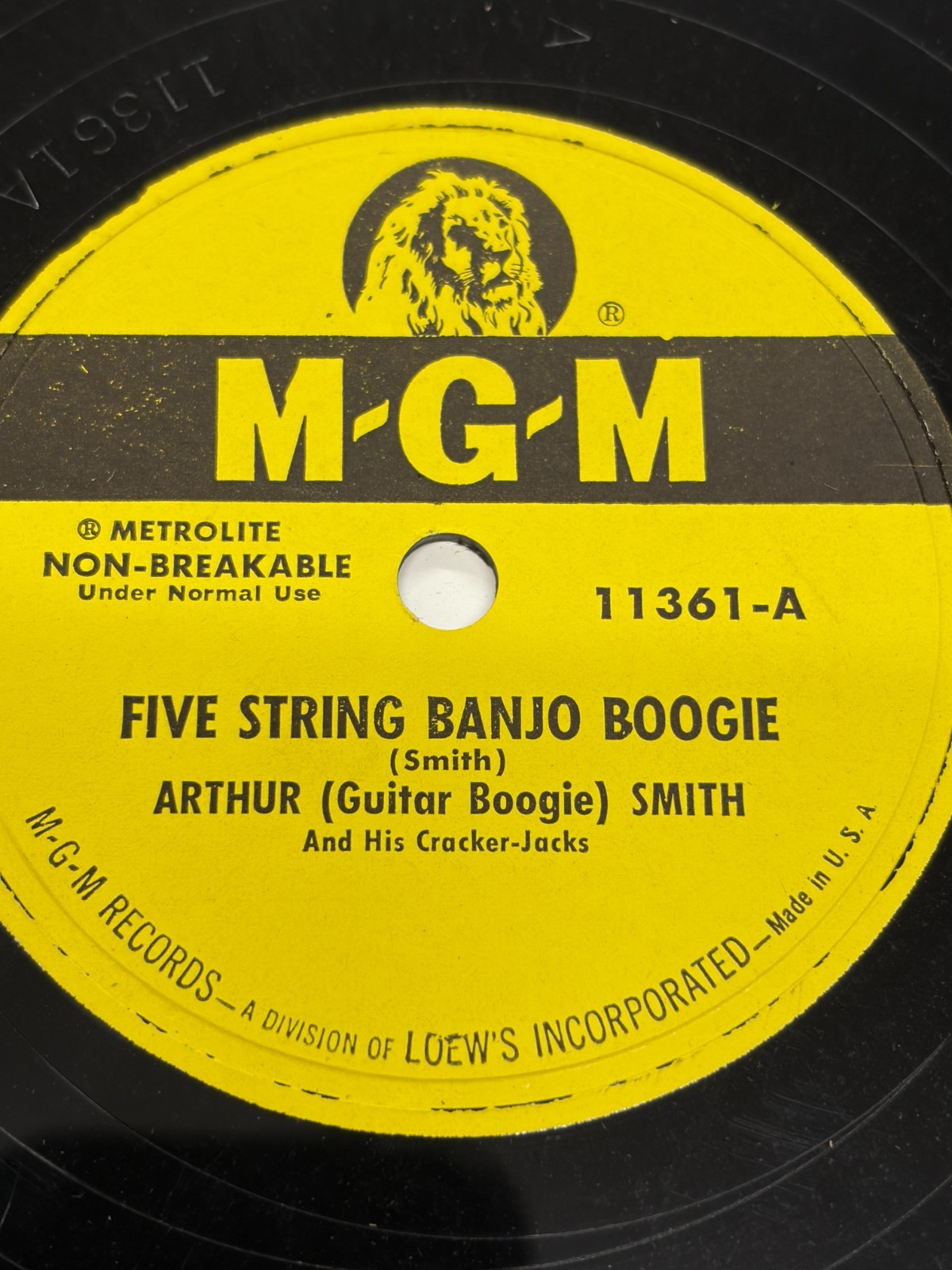arthur guitar smith – banjo boogie / jamboree – mgm 78rpm