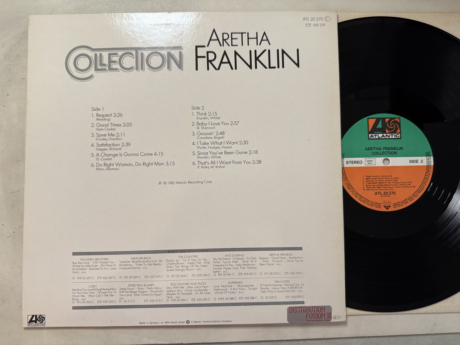 Aretha Franklin – Collection (LP, Comp) 1982 Atlantic ATL 20 270