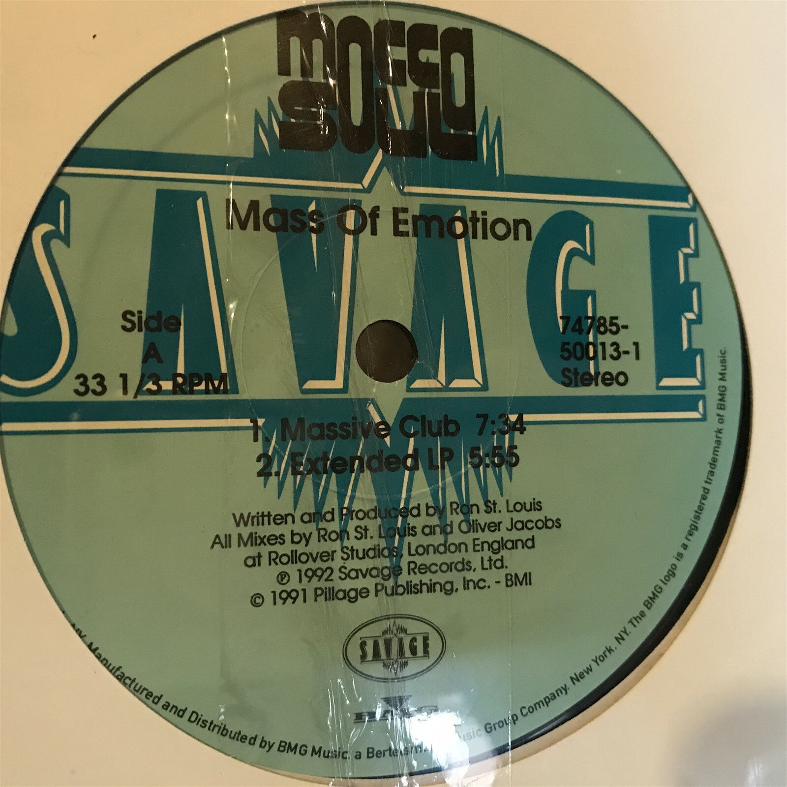 [EDM/DANCE/ELECTRONICA]~SEALED 12″~MOCCA SOUL~Mass Of Emotion~{x5 Mixes]~{1992~S