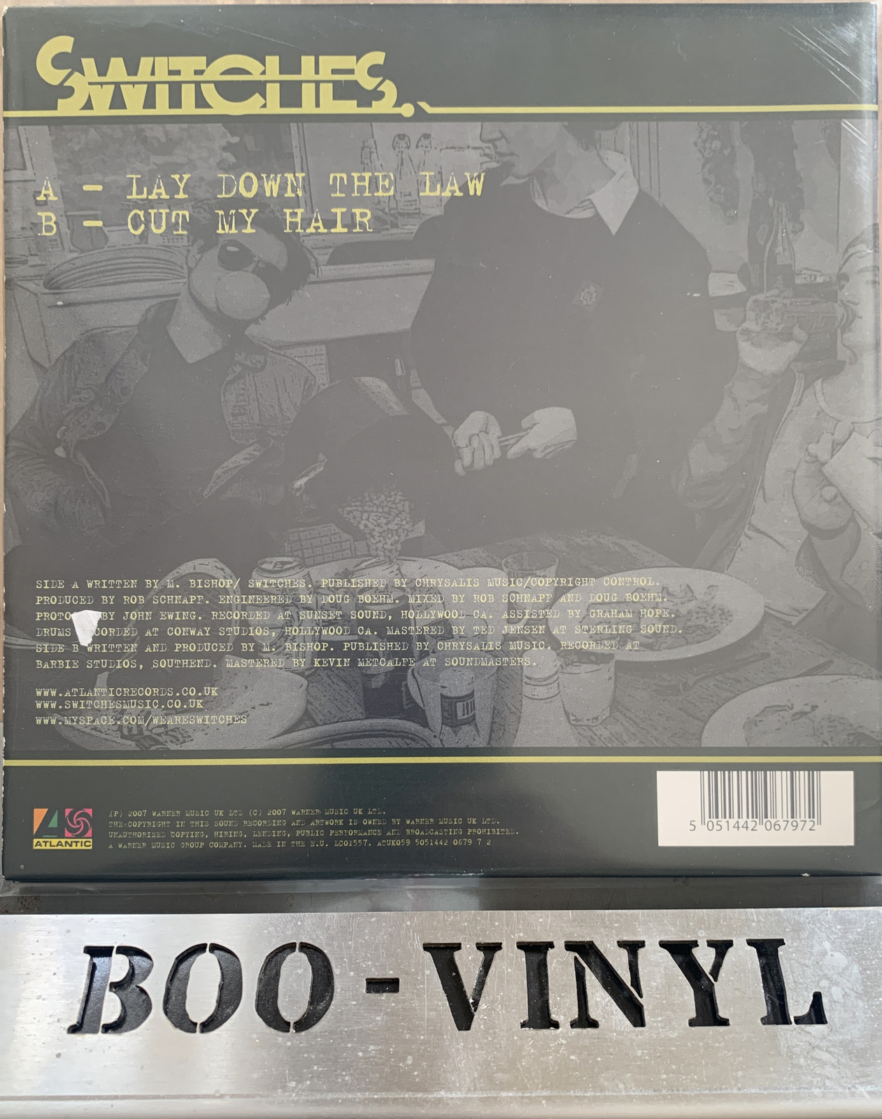 Switches ‎– Lay Down The Law [Clear Vinyl 7″ Single] NM / NM CON