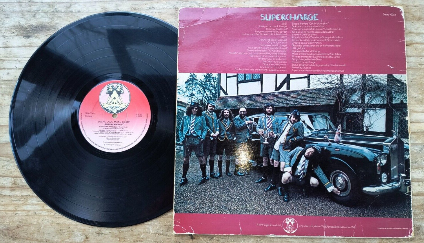 SUPERCHARGE “LOCAL LADS MAKE GOOD” ORIG VIRGIN UK VINYL LP 1976 FUNK SOUL