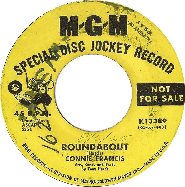Connie Francis – Roundabout (7″) (Near Mint (NM or M-)) – 3459268689