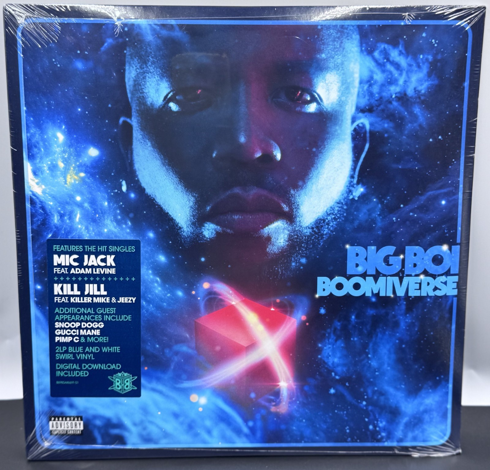 Sealed “Boomiverse” by Big Boi, 2LP, 2017, marbled blue/white vinyl, rare OOP