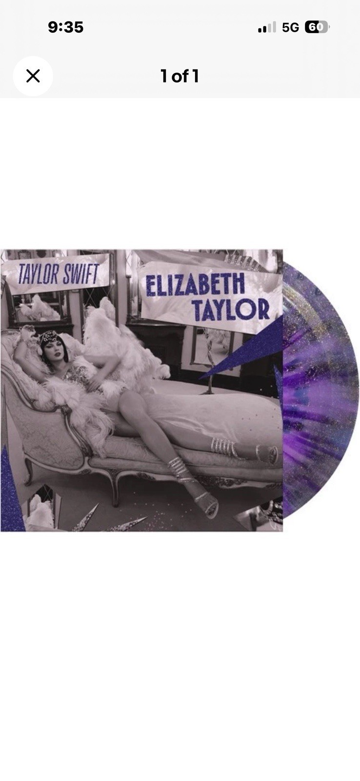 TAYLOR SWIFT Elizabeth Taylor 7″ Record Store Day Violet Glitter Vinyl NEW!