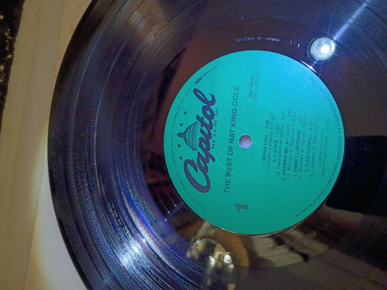 Nat King Cole The Best Of Nat King Cole Vinyl LP 1960s Capitol Records ST-2944