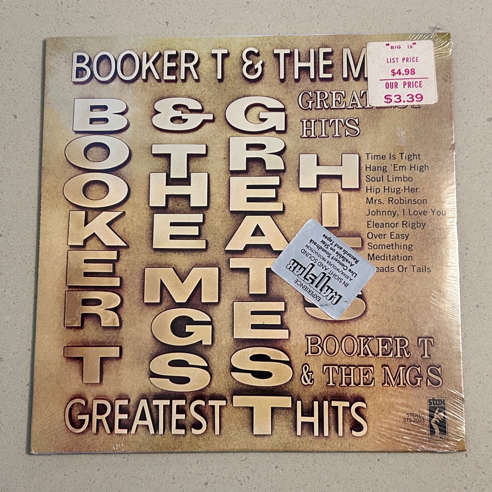SEALED!! Booker T. & The M.G.’s “Greatest Hits” Vinyl LP STS-2033 HYPE STICKER