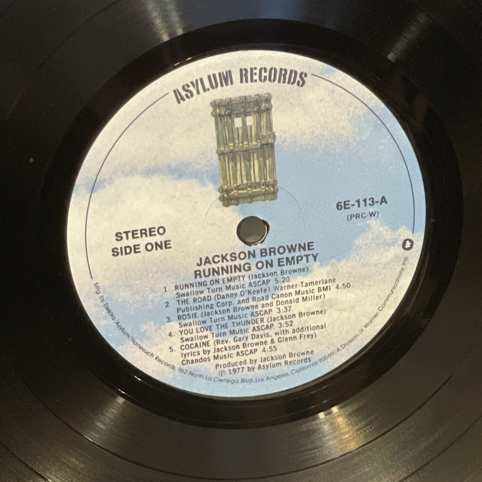 Jackson Browne Running On Empty (Vinyl, 1977) Asylum Records 6E-113 VG+ LP