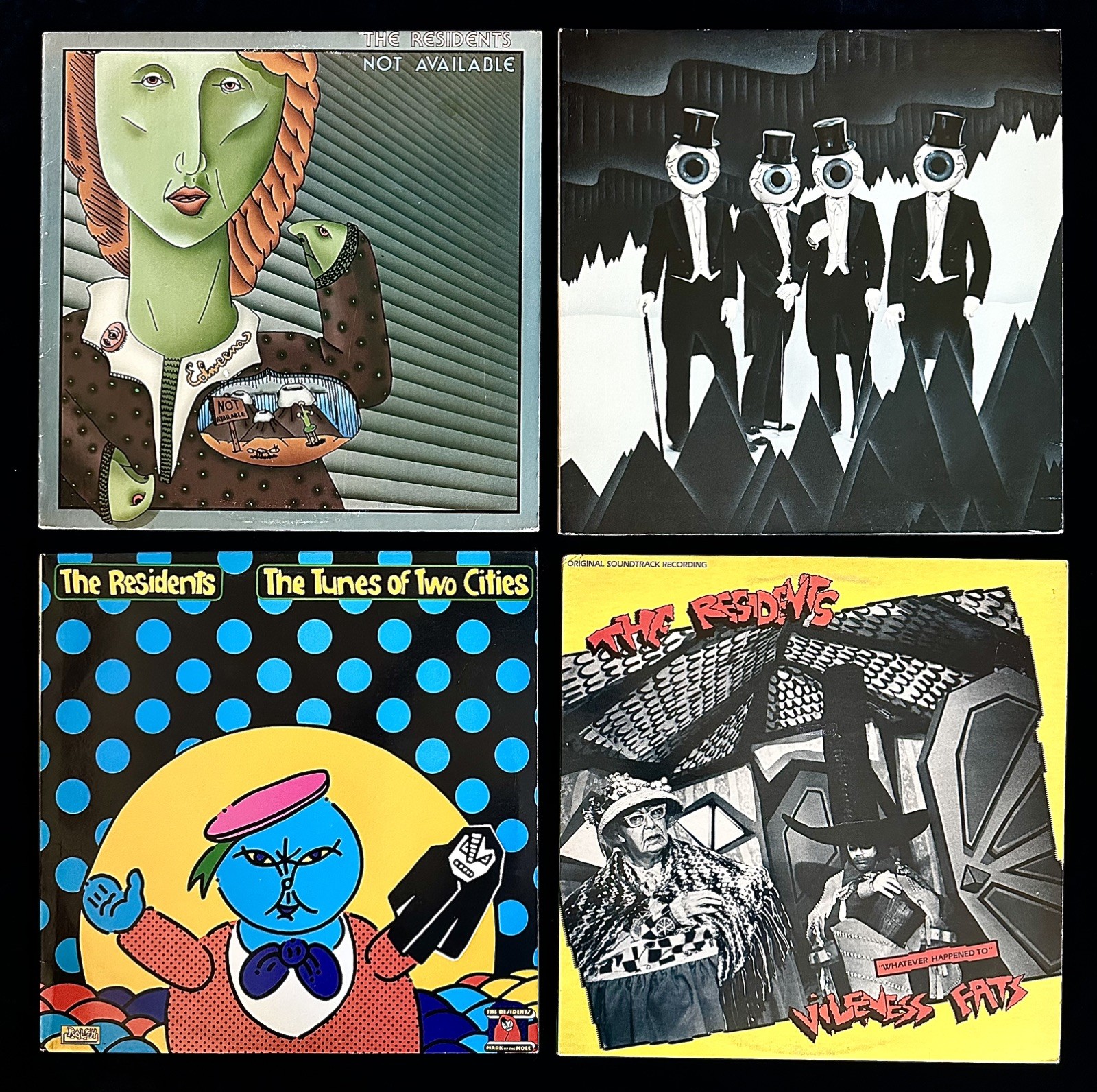 RESIDENTS 4 Album LOT! Not Available, Eskimo, Tunes of Two Cities, Vileness Fats