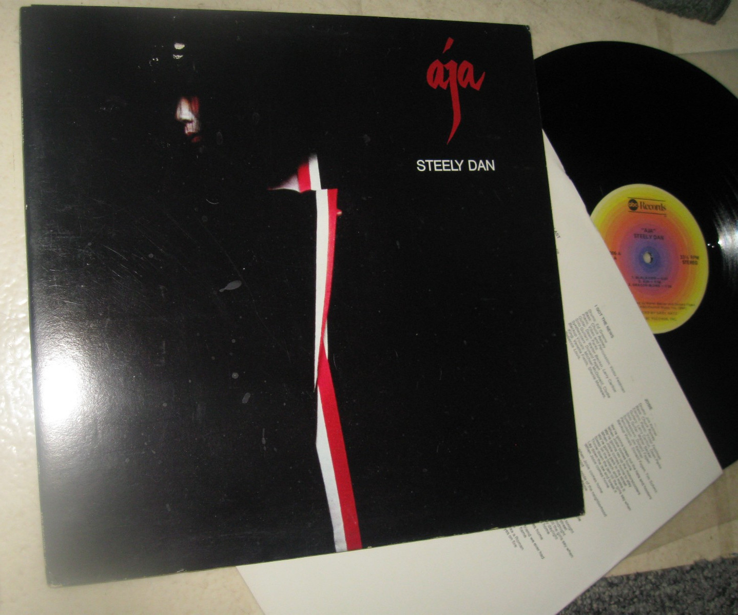 STEELY DAN 1977 “AJA” NM+ ORGNL VINTAGE US GATEFOLD CVR LP w/LYRICS INNER SLVE