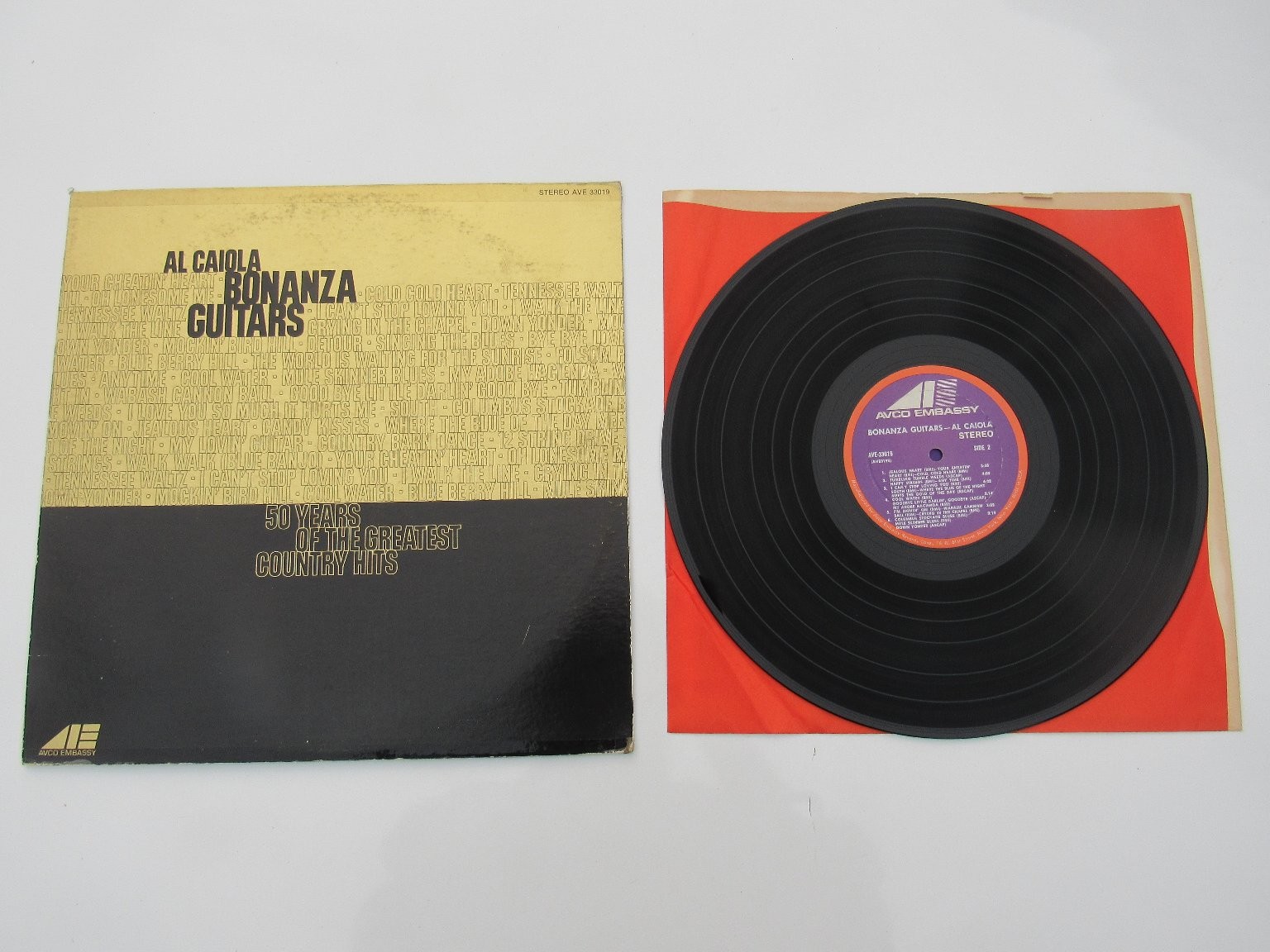 Al Caiola – Bonanza Guitars LP Record 1972 AVCO EMBASSY Country 33⅓ RPM