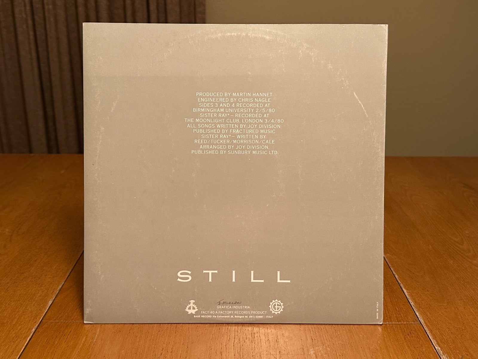 JOY DIVISION / STILL 1981 Factory Records 2xLP Italy FACT 40 Gatefold EX/NM
