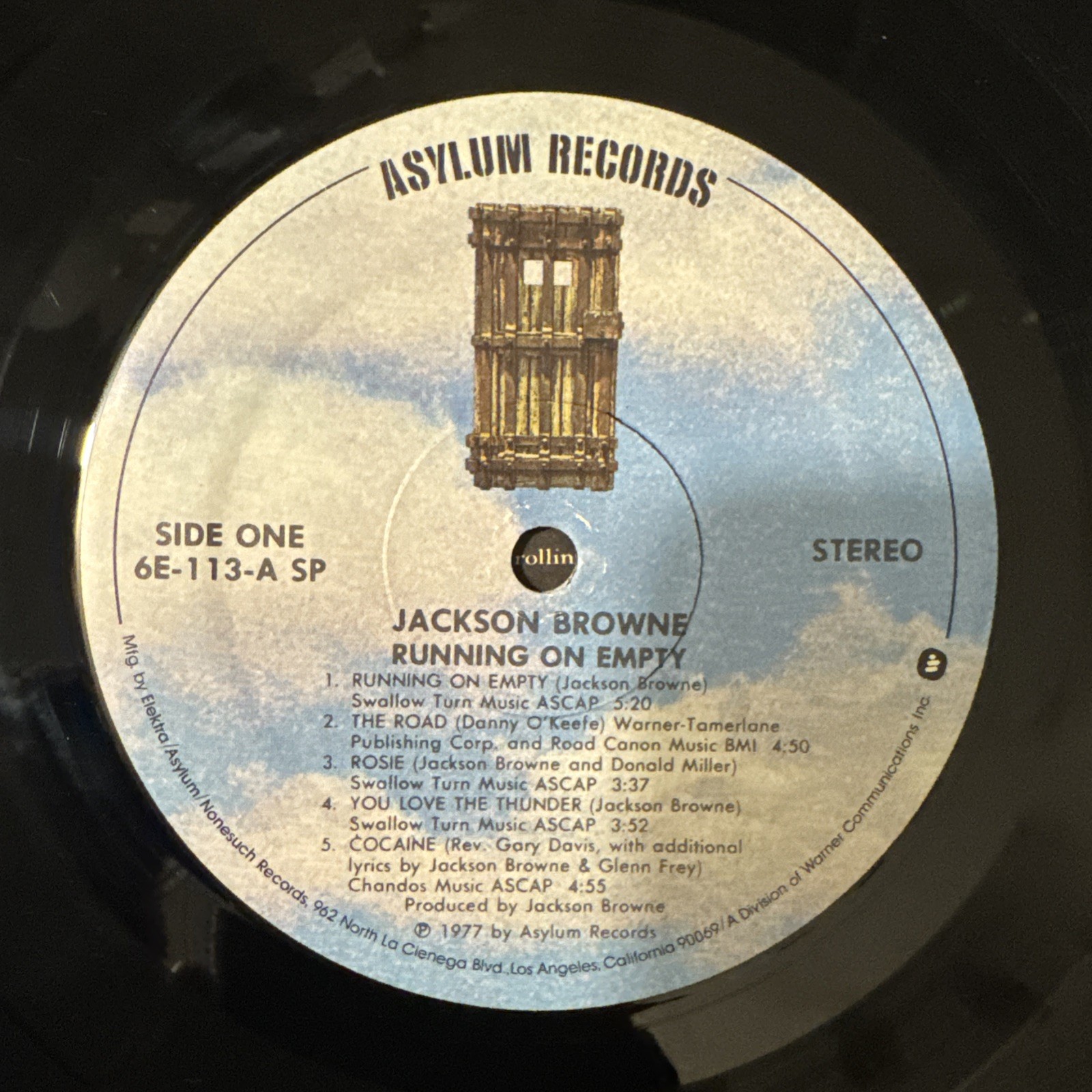 Jackson Browne Running On Empty Original 1977 Asylum Records Vinyl VG 6E-113-A