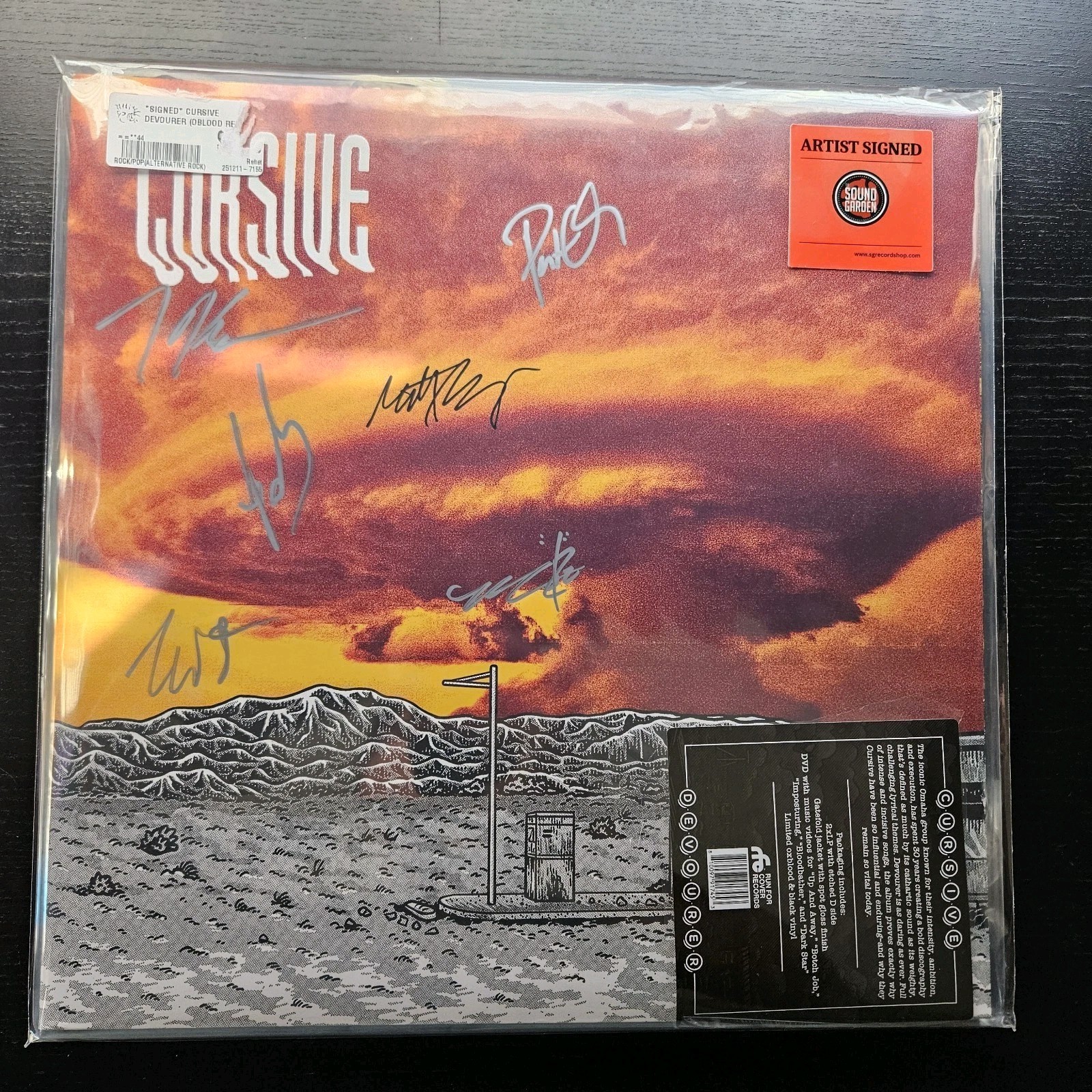Cursive Signed Autographed Devourer-RED/Black (Record, 2024) Vinyl LP