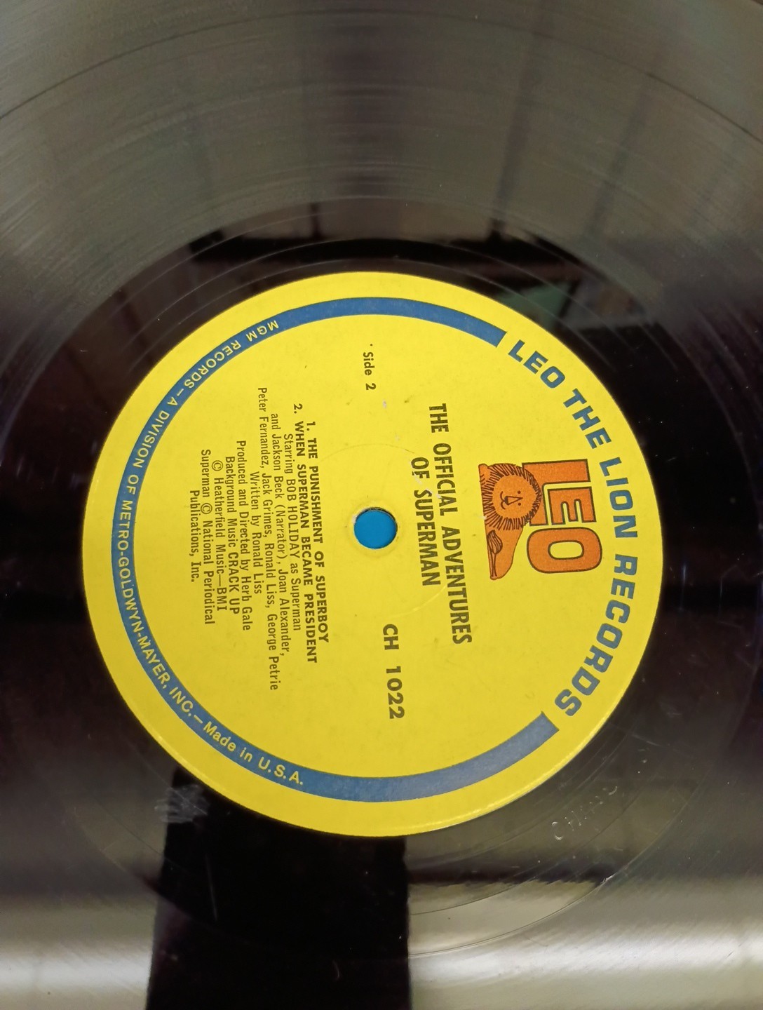 The Official Adventures–Superman LP 1966 LEO THE LION/MGM CH-1022