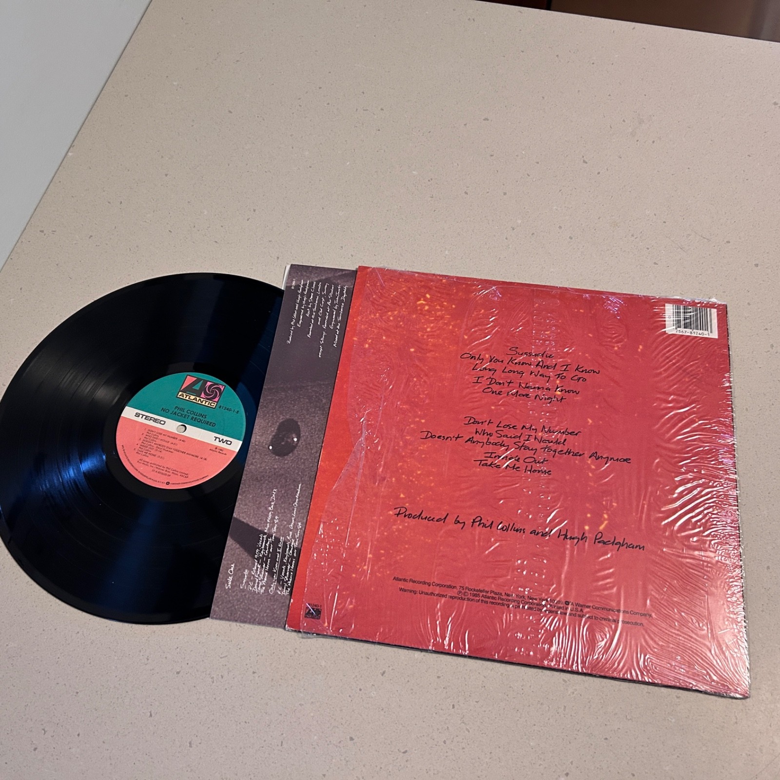 (EX) PHIL COLLINS No Jacket Required LP Masterdisk RL Robert Ludwig Hype Shrink