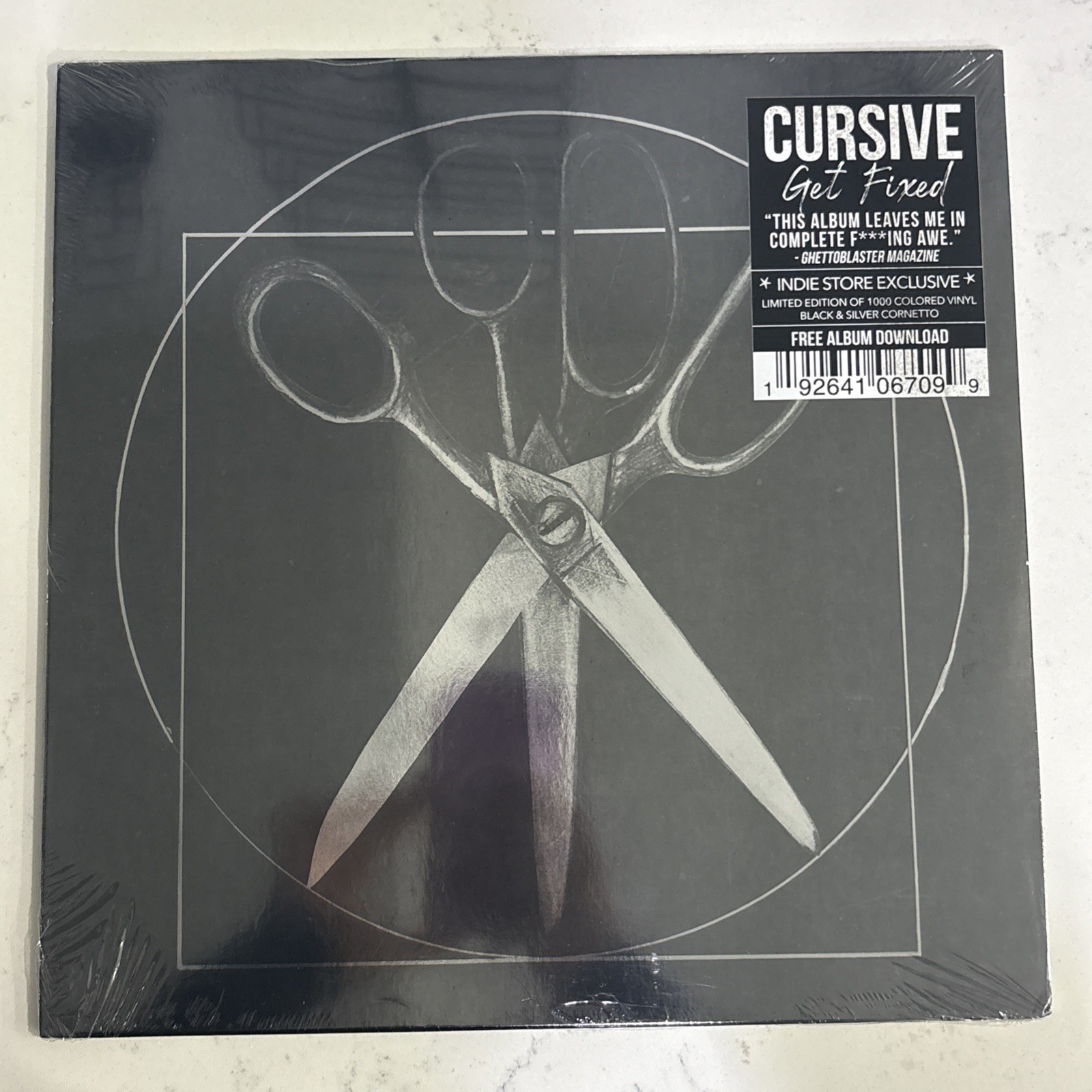 LIMITED EDITION INDIE STORE EXCLUSIVE Get Fixed by Cursive (Black/Silver LP)
