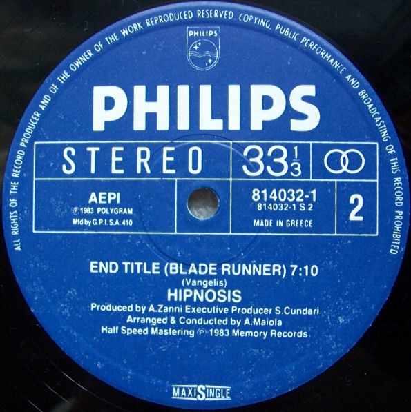 Hipnosis Pulstar / End Title (Blade Runner) 12″, Maxi 1983 Italo-Disco (VG+ / Ge
