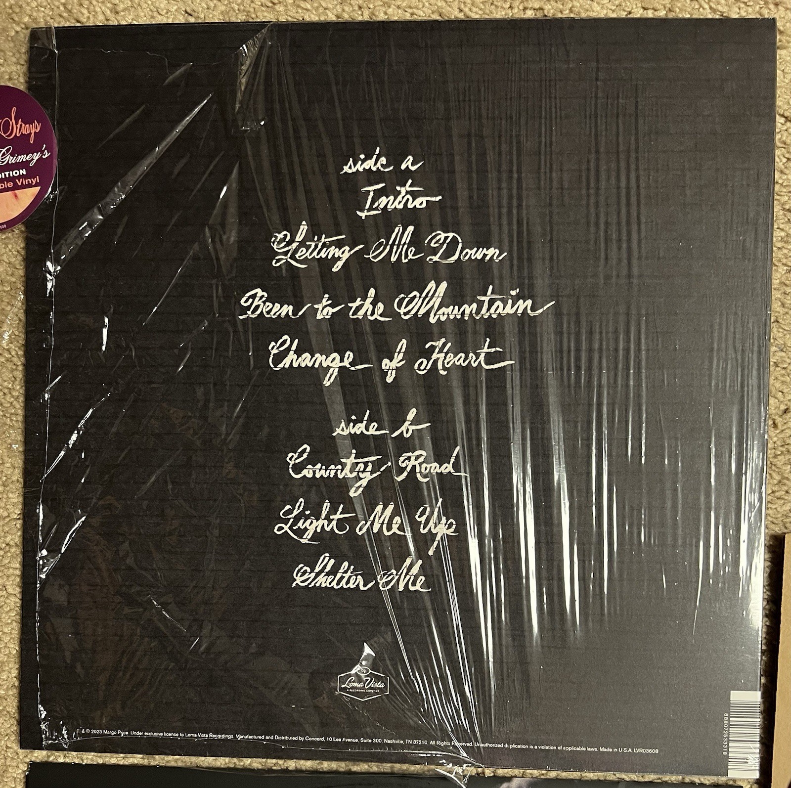 Margo Price Strays Live At Grimey’s Sangria Marble Vinyl RSD 2023 Loma Vista