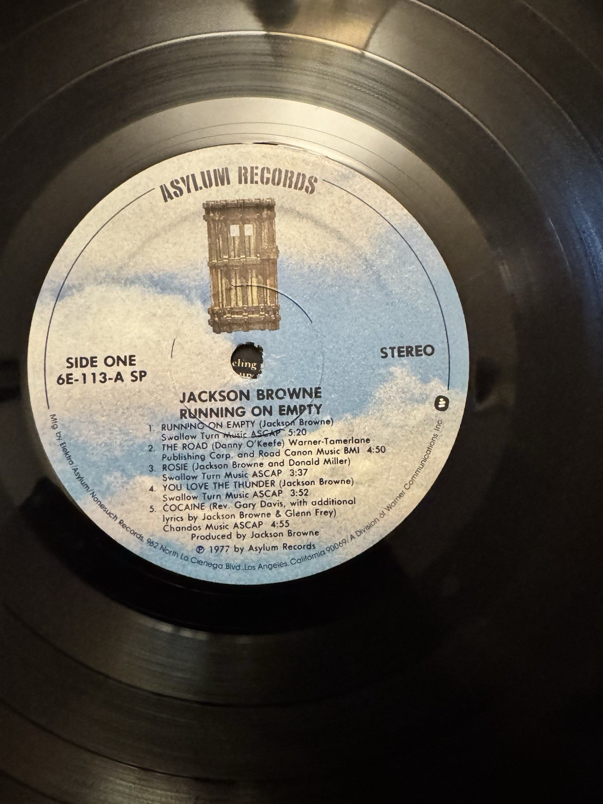 JACKSON BROWNE RUNNING ON EMPTY VINYL LP 1977 ASYLUM RECORDS W/LYRICS & BOOKLET