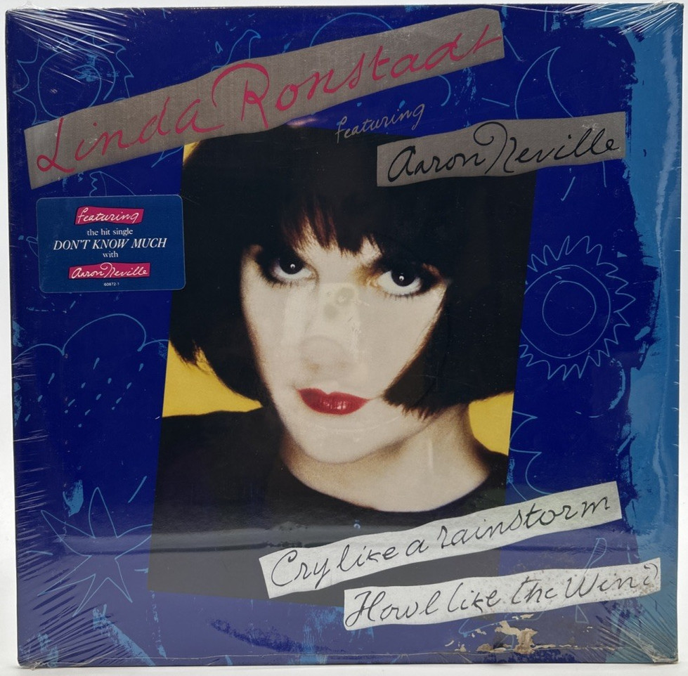 New / Sealed LIND RONSTADT w/ AARON NEVILLE “Cry Like A Rainstorm” LP 1989