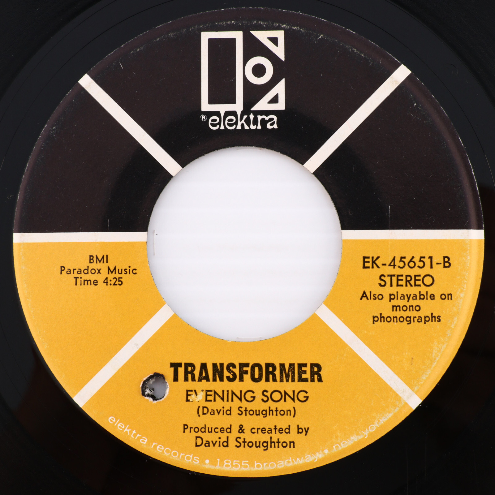 Transformer – The Sun Comes Up Each Day / Evening Song – 45 rpm EK-45651 RARE