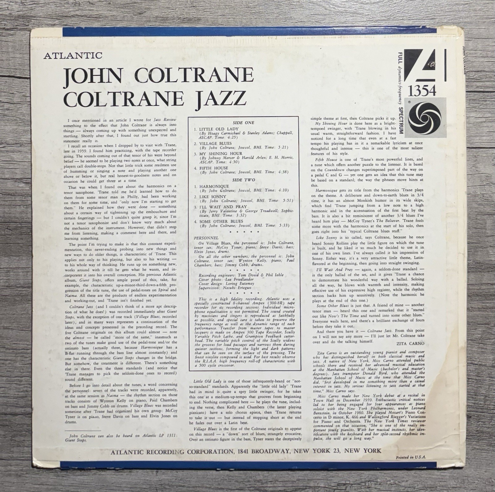 John Coltrane – Coltrane Jazz – Atlantic Records 1354 – Vinyl LP